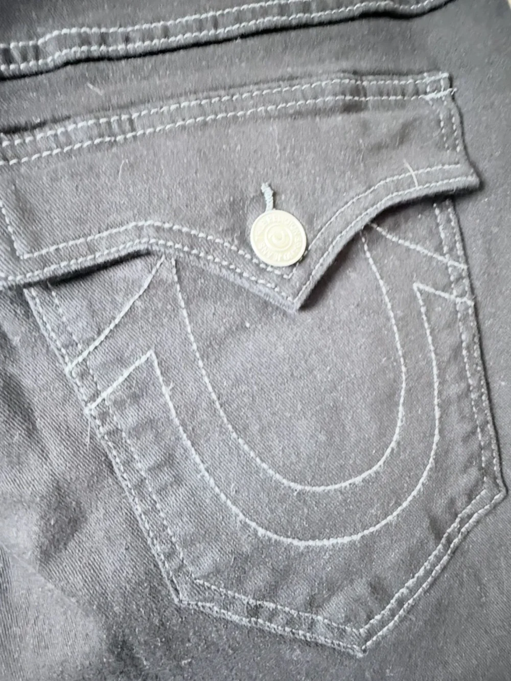 True Religion Ricky Relaxed Straight Men's Jean Short Size 34 Black (B)